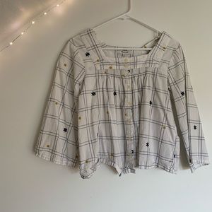 Madewell embroidered button-up top